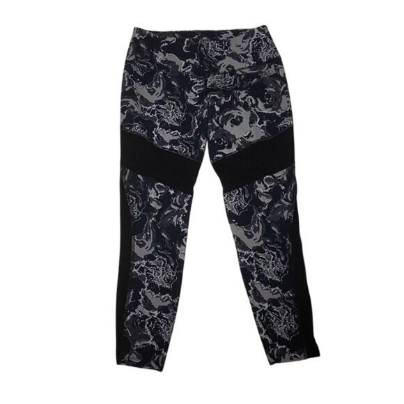 The North Face Motivation Leggings Floral Mesh Panels Black Grey Women's Large L - Picture 1 of 13